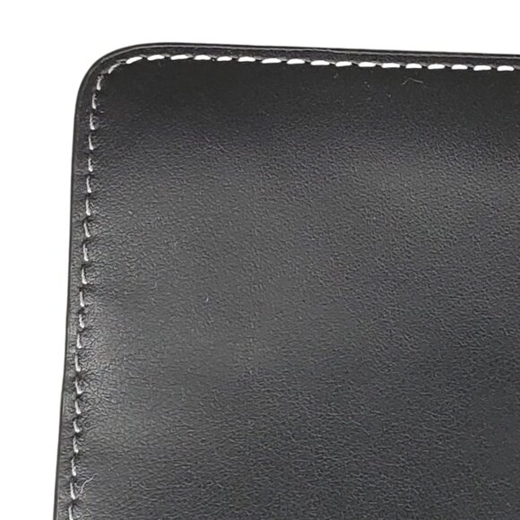 Coach Smooth Skinny Snap Tab Closure Black Leather Wallet Zip Around Logo $248 - Picture 8 of 10